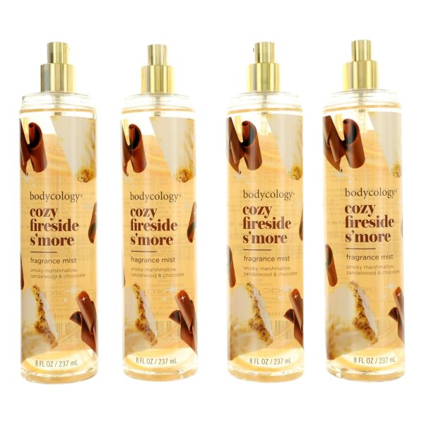 Cozy Fireside S'more by Bodycology, 4 Pack 8 oz Fragrance Mist for Women