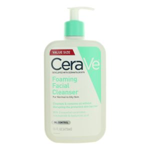 CeraVe Foaming Face Wash by CeraVe, 16 oz Facial Cleanser for Normal to Oily Skin