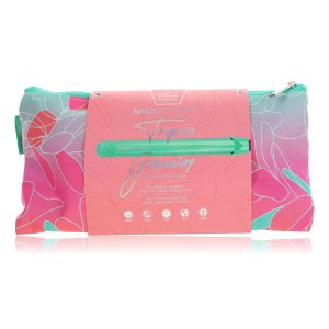 Tropico Getaway by Almost Famous, Tourmaline-Cermaic Flat Iron With Travel Bag - Watermellow