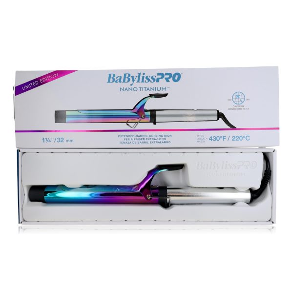 Nano Titanium Extended Barrel Curling Iron by BaBylissPRO, 1 1/4 "