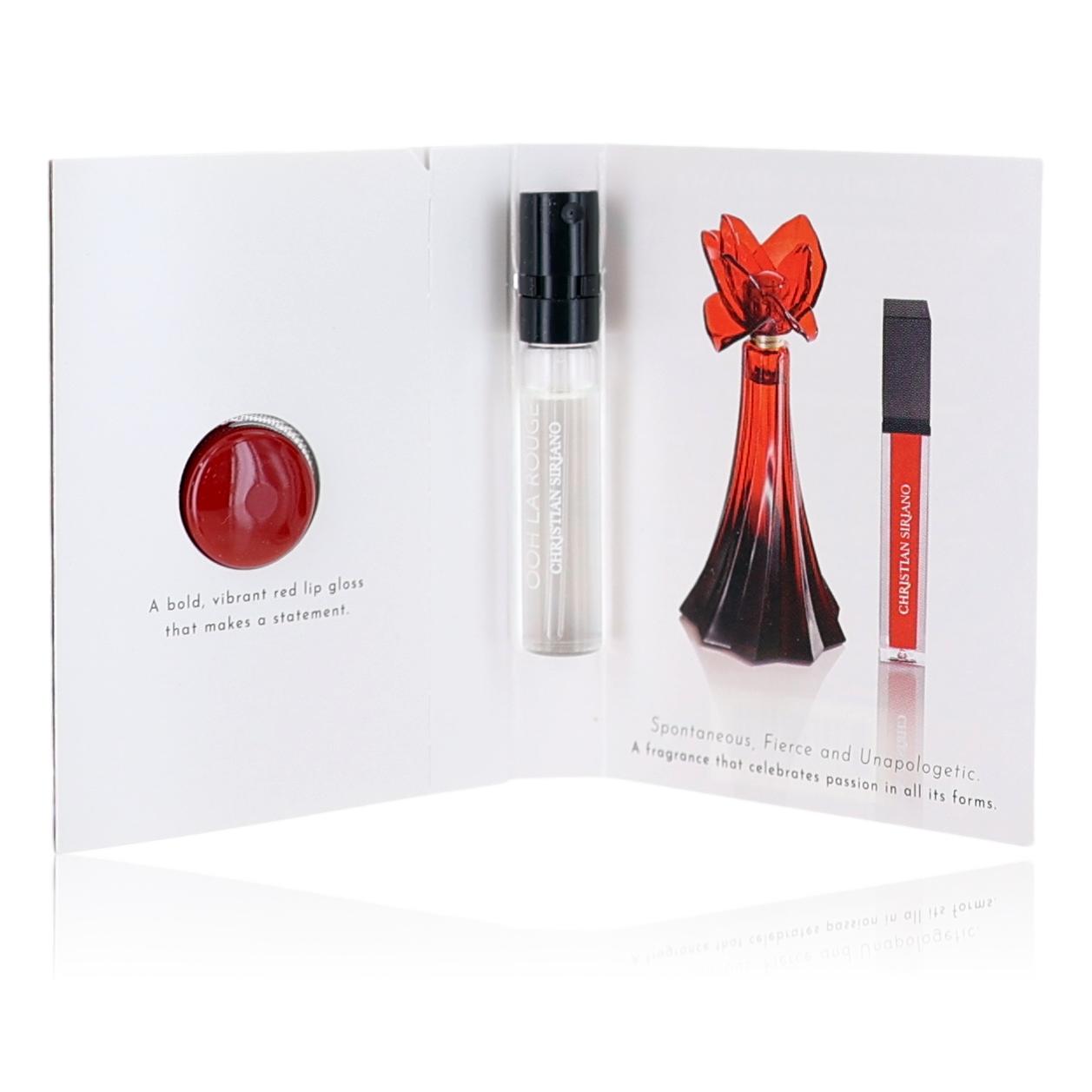 Ooh La Rouge by Christian Siriano, 0.06 oz Eau De Parfum Spray for Women Sample with Lip Gloss